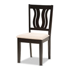 Baxton Studio Fenton Modern and Contemporary Sand Fabric Upholstered and Dark Brown Finished Wood 5-Piece Dining Set