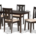 Baxton Studio Fenton Modern and Contemporary Sand Fabric Upholstered and Dark Brown Finished Wood 5-Piece Dining Set