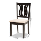 Baxton Studio Fenton Modern and Contemporary Sand Fabric Upholstered and Dark Brown Finished Wood 2-Piece Dining Chair Set