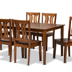 Baxton Studio Zamira Modern and Contemporary Transitional Walnut Brown Finished Wood 7-Piece Dining Set