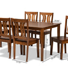 Baxton Studio Zamira Modern and Contemporary Transitional Walnut Brown Finished Wood 7-Piece Dining Set