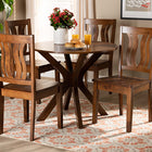 Baxton Studio Mare Modern and Contemporary Transitional Walnut Brown Finished Wood 5-Piece Dining Set