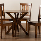 Baxton Studio Mare Modern and Contemporary Transitional Walnut Brown Finished Wood 5-Piece Dining Set