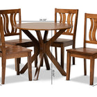 Baxton Studio Mare Modern and Contemporary Transitional Walnut Brown Finished Wood 5-Piece Dining Set