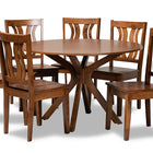 Baxton Studio Mare Modern and Contemporary Transitional Walnut Brown Finished Wood 7-Piece Dining Set