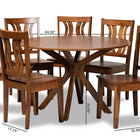 Baxton Studio Mare Modern and Contemporary Transitional Walnut Brown Finished Wood 7-Piece Dining Set