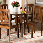 Baxton Studio Anesa Modern and Contemporary Transitional Walnut Brown Finished Wood 5-Piece Dining Set