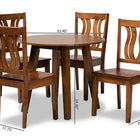 Baxton Studio Anesa Modern and Contemporary Transitional Walnut Brown Finished Wood 5-Piece Dining Set