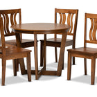 Baxton Studio Elodia Modern and Contemporary Transitional Walnut Brown Finished Wood 5-Piece Dining Set