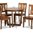 Baxton Studio Elodia Modern and Contemporary Transitional Walnut Brown Finished Wood 5-Piece Dining Set