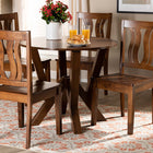 Baxton Studio Noelia Modern and Contemporary Transitional Walnut Brown Finished Wood 5-Piece Dining Set