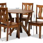 Baxton Studio Noelia Modern and Contemporary Transitional Walnut Brown Finished Wood 5-Piece Dining Set