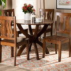 Baxton Studio Karla Modern and Contemporary Transitional Walnut Brown Finished Wood 5-Piece Dining Set