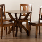 Baxton Studio Karla Modern and Contemporary Transitional Walnut Brown Finished Wood 5-Piece Dining Set