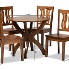 Baxton Studio Karla Modern and Contemporary Transitional Walnut Brown Finished Wood 5-Piece Dining Set