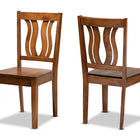 Baxton Studio Fenton Modern and Contemporary Transitional Walnut Brown Finished Wood 2-Piece Dining Chair Set