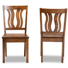 Baxton Studio Fenton Modern and Contemporary Transitional Walnut Brown Finished Wood 2-Piece Dining Chair Set