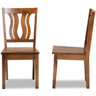 Baxton Studio Fenton Modern and Contemporary Transitional Walnut Brown Finished Wood 2-Piece Dining Chair Set