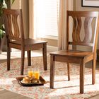 Baxton Studio Fenton Modern and Contemporary Transitional Walnut Brown Finished Wood 2-Piece Dining Chair Set