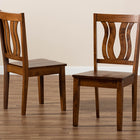Baxton Studio Fenton Modern and Contemporary Transitional Walnut Brown Finished Wood 2-Piece Dining Chair Set
