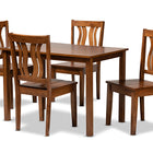 Baxton Studio Zamira Modern and Contemporary Transitional Walnut Brown Finished Wood 5-Piece Dining Set