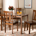 Baxton Studio Zamira Modern and Contemporary Transitional Walnut Brown Finished Wood 5-Piece Dining Set
