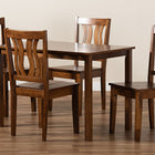 Baxton Studio Zamira Modern and Contemporary Transitional Walnut Brown Finished Wood 5-Piece Dining Set