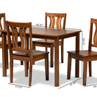 Baxton Studio Zamira Modern and Contemporary Transitional Walnut Brown Finished Wood 5-Piece Dining Set