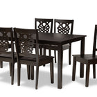 Baxton Studio Luisa Modern and Contemporary Transitional Dark Brown Finished Wood 7-Piece Dining Set