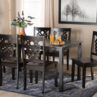 Baxton Studio Luisa Modern and Contemporary Transitional Dark Brown Finished Wood 7-Piece Dining Set