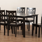 Baxton Studio Luisa Modern and Contemporary Transitional Dark Brown Finished Wood 7-Piece Dining Set
