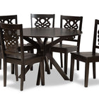 Baxton Studio Liese Modern and Contemporary Transitional Dark Brown Finished Wood 7-Piece Dining Set