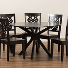 Baxton Studio Liese Modern and Contemporary Transitional Dark Brown Finished Wood 7-Piece Dining Set