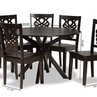 Baxton Studio Liese Modern and Contemporary Transitional Dark Brown Finished Wood 7-Piece Dining Set