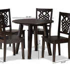 Baxton Studio Mina Modern and Contemporary Transitional Dark Brown Finished Wood 5-Piece Dining Set