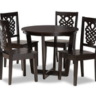 Baxton Studio Salida Modern and Contemporary Transitional Dark Brown Finished Wood 5-Piece Dining Set