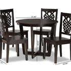Baxton Studio Salida Modern and Contemporary Transitional Dark Brown Finished Wood 5-Piece Dining Set