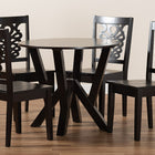 Baxton Studio Valda Modern and Contemporary Transitional Dark Brown Finished Wood 5-Piece Dining Set