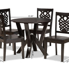 Baxton Studio Valda Modern and Contemporary Transitional Dark Brown Finished Wood 5-Piece Dining Set