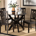 Baxton Studio Wanda Modern and Contemporary Transitional Dark Brown Finished Wood 5-Piece Dining Set