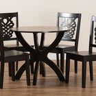 Baxton Studio Wanda Modern and Contemporary Transitional Dark Brown Finished Wood 5-Piece Dining Set