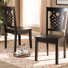 Baxton Studio Gervais Modern and Contemporary Transitional Dark Brown Finished Wood 2-Piece Dining Chair Set