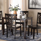 Baxton Studio Luisa Modern and Contemporary Transitional Dark Brown Finished Wood 5-Piece Dining Set
