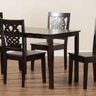Baxton Studio Luisa Modern and Contemporary Transitional Dark Brown Finished Wood 5-Piece Dining Set