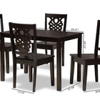 Baxton Studio Luisa Modern and Contemporary Transitional Dark Brown Finished Wood 5-Piece Dining Set
