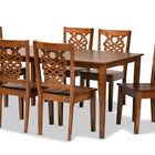 Baxton Studio Luisa Modern and Contemporary Transitional Walnut Brown Finished Wood 7-Piece Dining Set