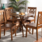Baxton Studio Liese Modern and Contemporary Transitional Walnut Brown Finished Wood 5-Piece Dining Set