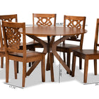 Baxton Studio Liese Modern and Contemporary Transitional Walnut Brown Finished Wood 7-Piece Dining Set