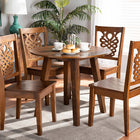 Baxton Studio Mina Modern and Contemporary Transitional Walnut Brown Finished Wood 5-Piece Dining Set