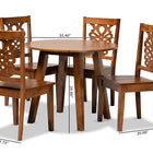 Baxton Studio Mina Modern and Contemporary Transitional Walnut Brown Finished Wood 5-Piece Dining Set